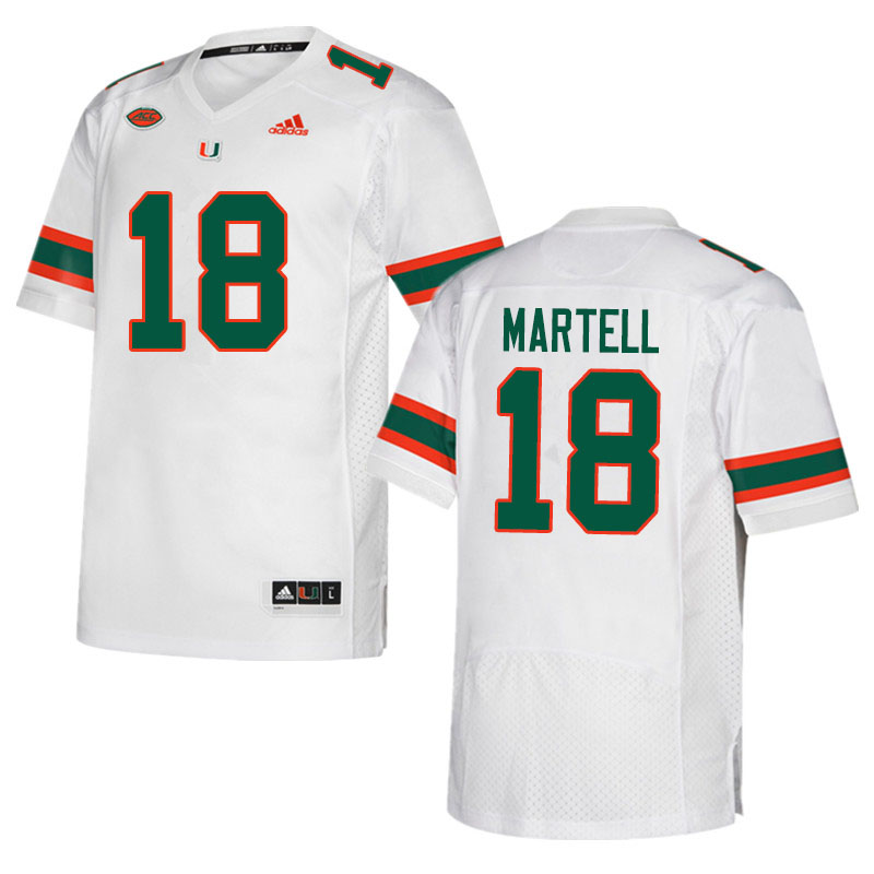 Adidas Miami Hurricanes #18 Tate Martell College Football Jerseys Sale-White